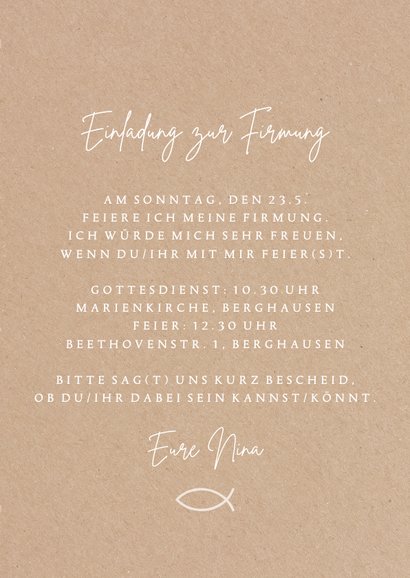 Einladungskarte Firmung mit Taube in Blau & Foto 3