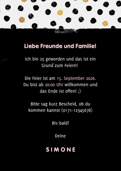 Einladungskarte Frau Geburtstagsparty mit Foto 3