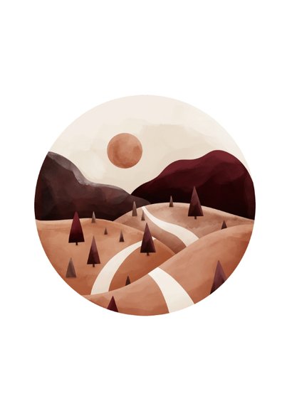 Einladungskarte Freie Taufe dunkelrot Landschaft 2