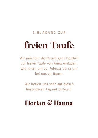 Einladungskarte Freie Taufe dunkelrot Landschaft 3