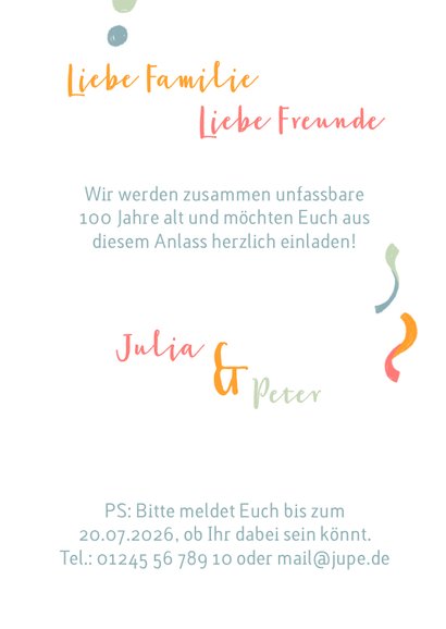 Einladungskarte für einen Doppelgeburtstag mit Foto 3