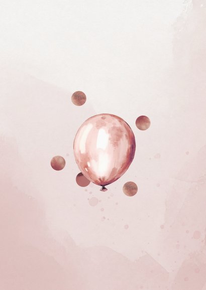 Einladungskarte Geburtstag 'Sweet Sixteen' rosa Luftballons Rückseite