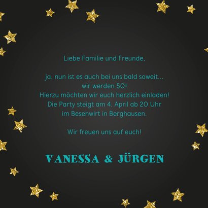 Einladungskarte Geburtstagsparty 2x50=100 3