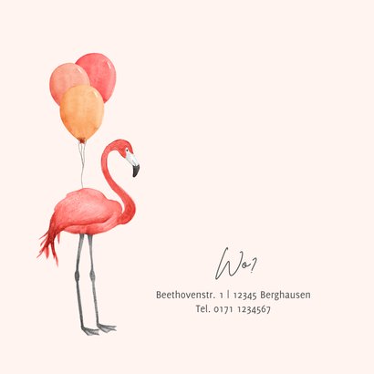 Einladungskarte Geburtstagsparty Flamingo 2