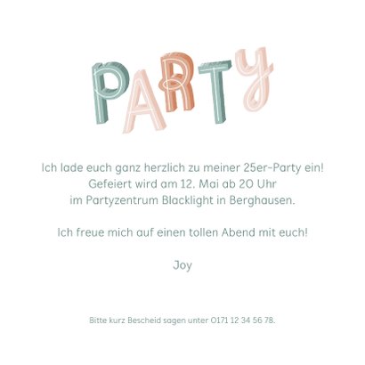 Einladungskarte Geburtstagsparty Foto & Konfetti 3