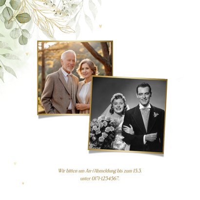Einladungskarte Goldene Hochzeit Fotocollage 2