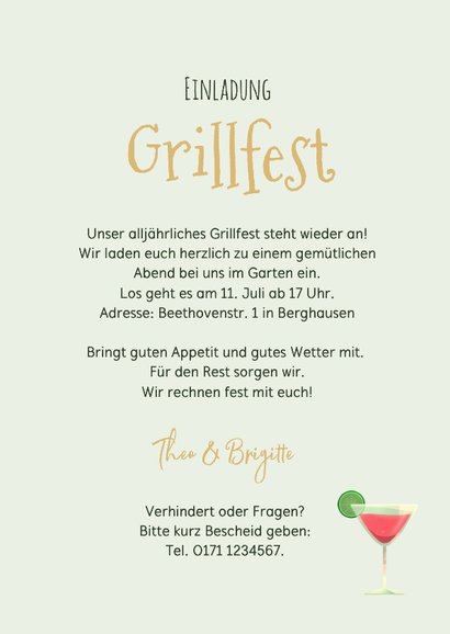 Einladungskarte Grillfest BBQ Gartenparty 3