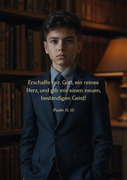 Einladungskarte großes Foto Konfirmation Goldschrift 2