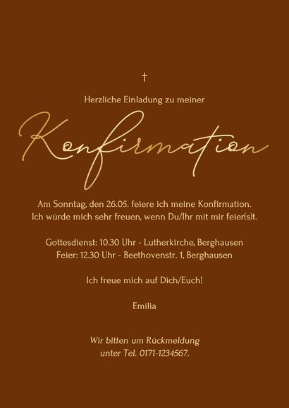 Einladungskarte großes Foto Konfirmation Schriftzug 3