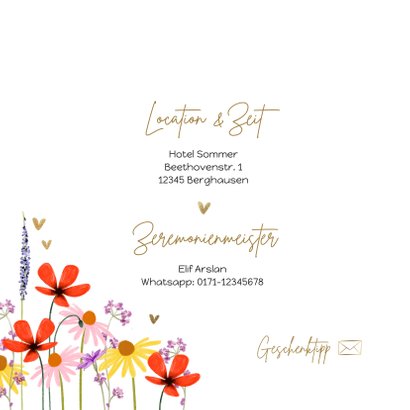 Einladungskarte Hochzeit Blumenwiese 2