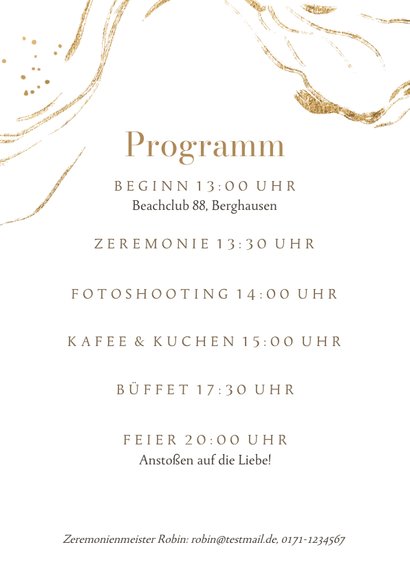 Einladungskarte Hochzeit Bohemian Aquarell-Goldlook 2