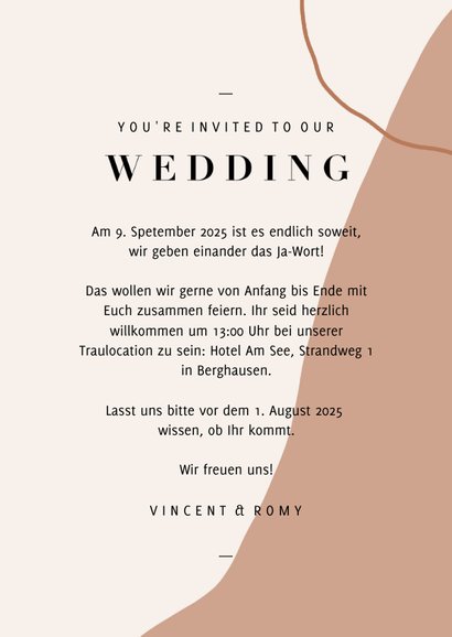 Einladungskarte Hochzeit eigenes Foto filigrane Zweige 3