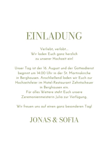 Einladungskarte Hochzeit Mandarine & Zitrone 3