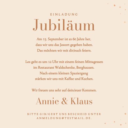 Einladungskarte Hochzeitsjubiläum 60 Jahre Fotocollage 3