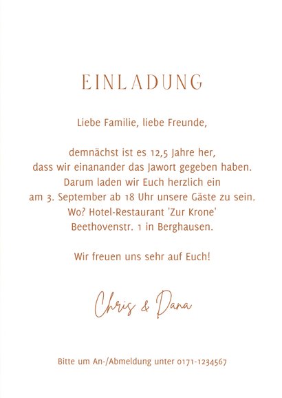 Einladungskarte Hochzeitstag 12,5 Jahre Doodles 3