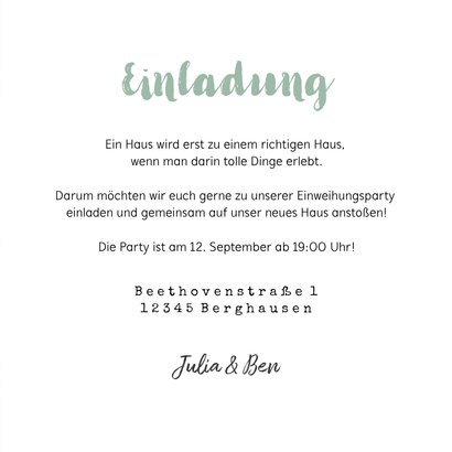 Einladungskarte Housewarming mit Fotos und Herzen 3