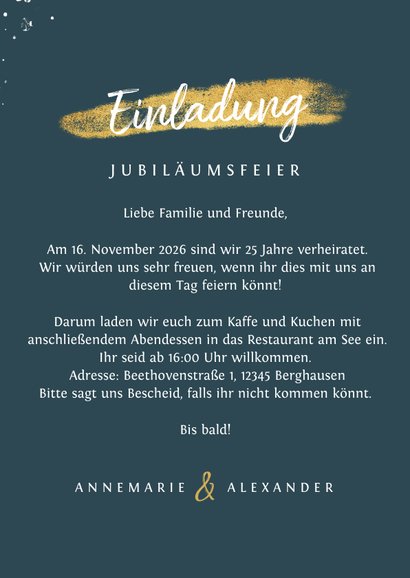 Einladungskarte Jubiläumsfeier großes Herz und Foto 3