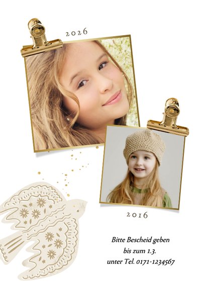 Einladungskarte Jugendweihe Vogel & Sonne 2