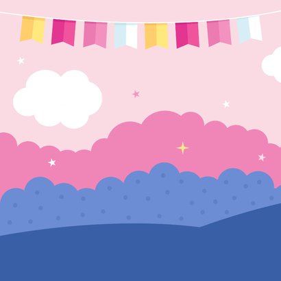 Einladungskarte Kindergeburtstag Einhorn Schloss Rückseite