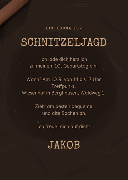 Einladungskarte Kindergeburtstag Schatzkarte Send a Smile
