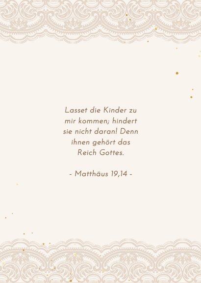 Einladungskarte Kommunion Spitze beige 2