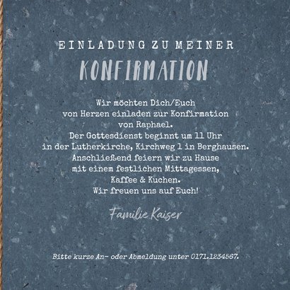 Einladungskarte Konfirmation Foto & Girlande 3