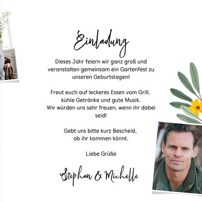 Einladungskarte Kreidetafel Sommerfest Garten Fotocollage 3
