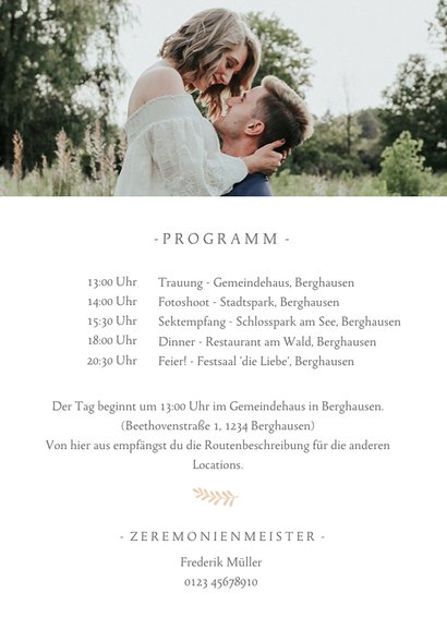 Einladungskarte mit großem Foto Hochzeit  2