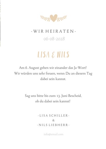 Einladungskarte mit großem Foto Hochzeit 3