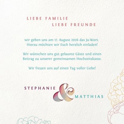 Einladungskarte mit Pfingstrosen 3