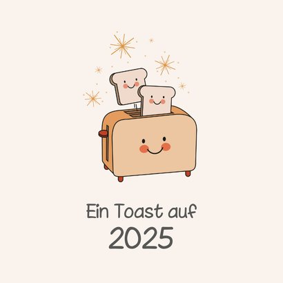 Einladungskarte Neujahrsempfang 'Ein Toast auf 2025' 2