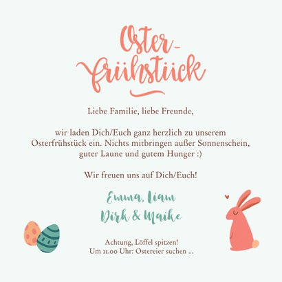 Einladungskarte Osterfrühstück mit Foto 3