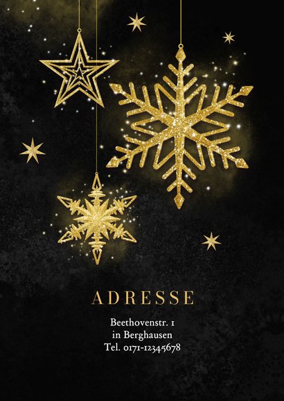 Einladungskarte Party zu Silvester Stern gold 2