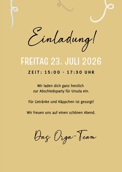 Einladungskarte Rentenfeier Anstoßen Getränke 3