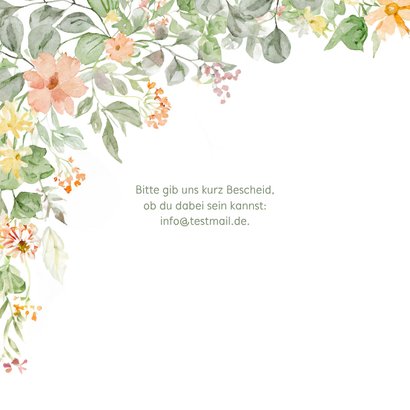 Einladungskarte Rentenfeier Blumenrahmen Fotocollage 2