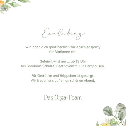 Einladungskarte Rentenfeier Blumenrahmen Fotocollage 3