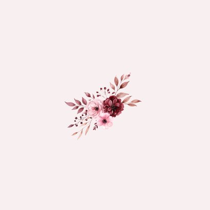 Einladungskarte Rosengesteck rosa Hochzeit Rückseite