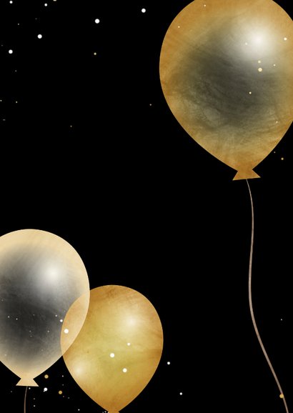 Einladungskarte schwarz 50. Geburtstag Fotocollage in Zahl Rückseite