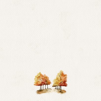Einladungskarte Trauerfeier Friedwald Aquarell Herbst Rückseite
