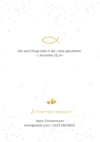 Einladungskarte Traufe Fotocollage, Konfetti und Timeline 2