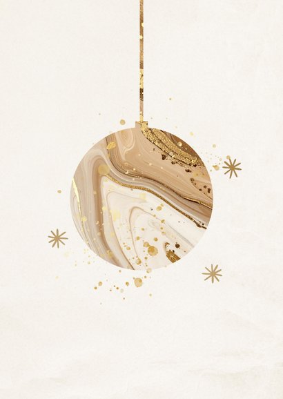 Einladungskarte Weihnachtsessen Marmoroptik Weihnachtskugel 2