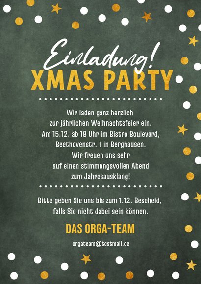 Einladungskarte Weihnachtsfeier Xmas-Party geschäftlich 3