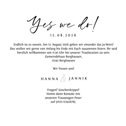 Einladungskarte 'yes we do' Foto und Unterwasserwelt 3