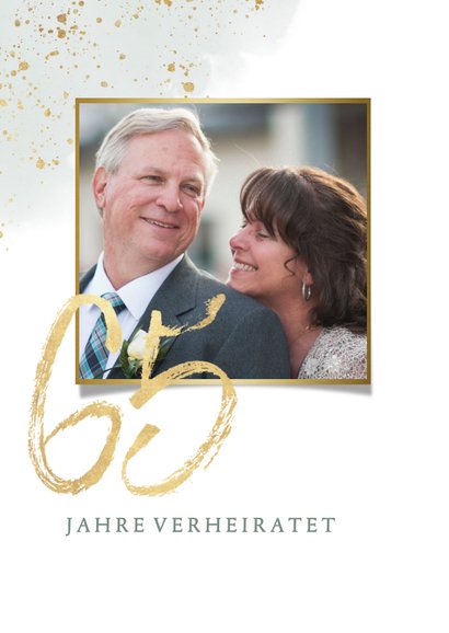 Einladungskarte zum 65. Hochzeitstag mit Foto 2