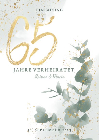Einladungskarte zum 65. Hochzeitstag mit Foto Send a Smile