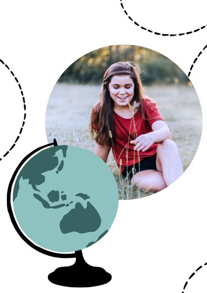 Einladungskarte zum Abschied - Weltenbummler 2