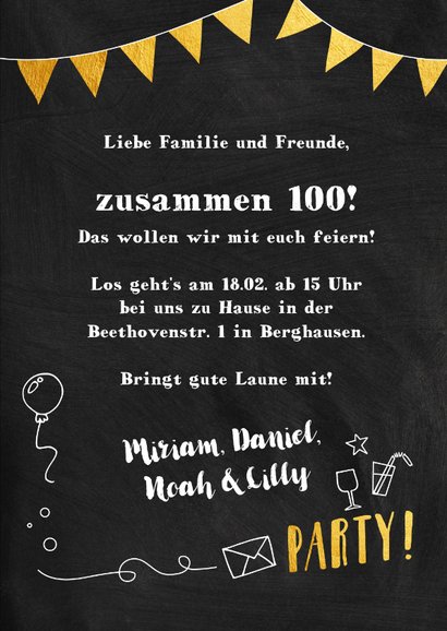 Einladungskarte zum Familiengeburtstag 3