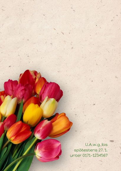Einladungskarte zum Geburtstag Bunte Tulpen 2