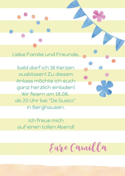 Einladungskarte zum Geburtstag Fiesta mit Kaktus 3