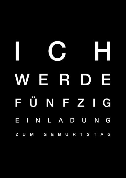 Einladungskarte zum Geburtstag Sehtest 2